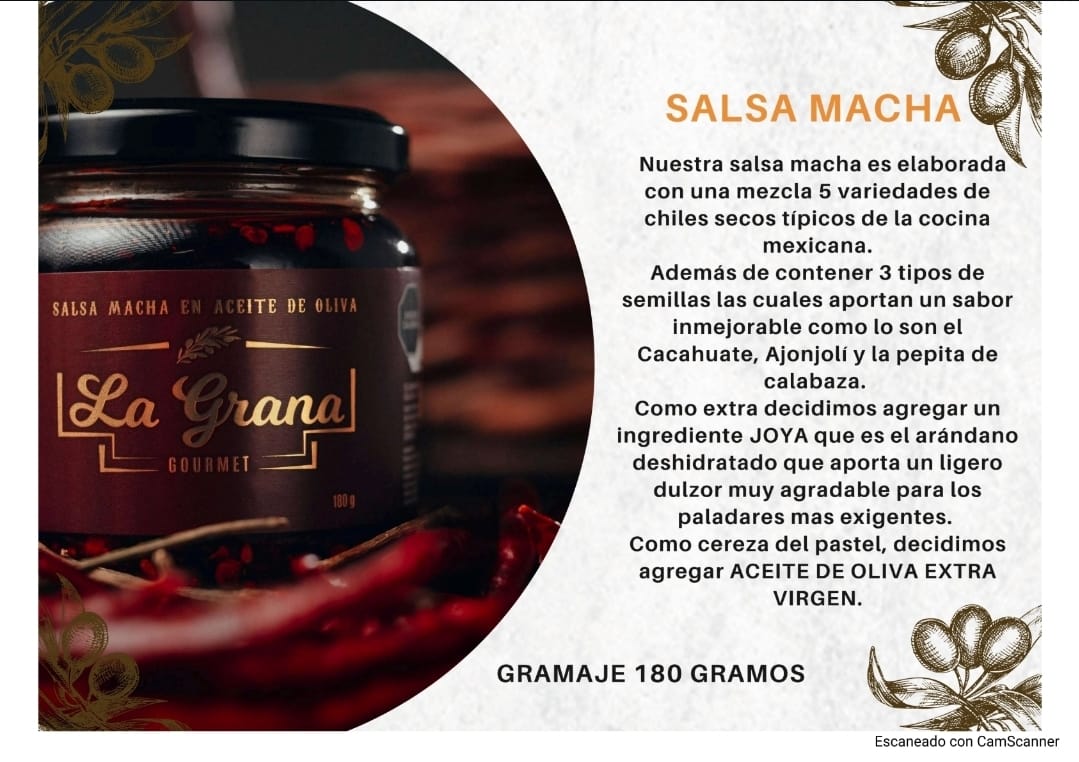 Salsa macha in glass jar
